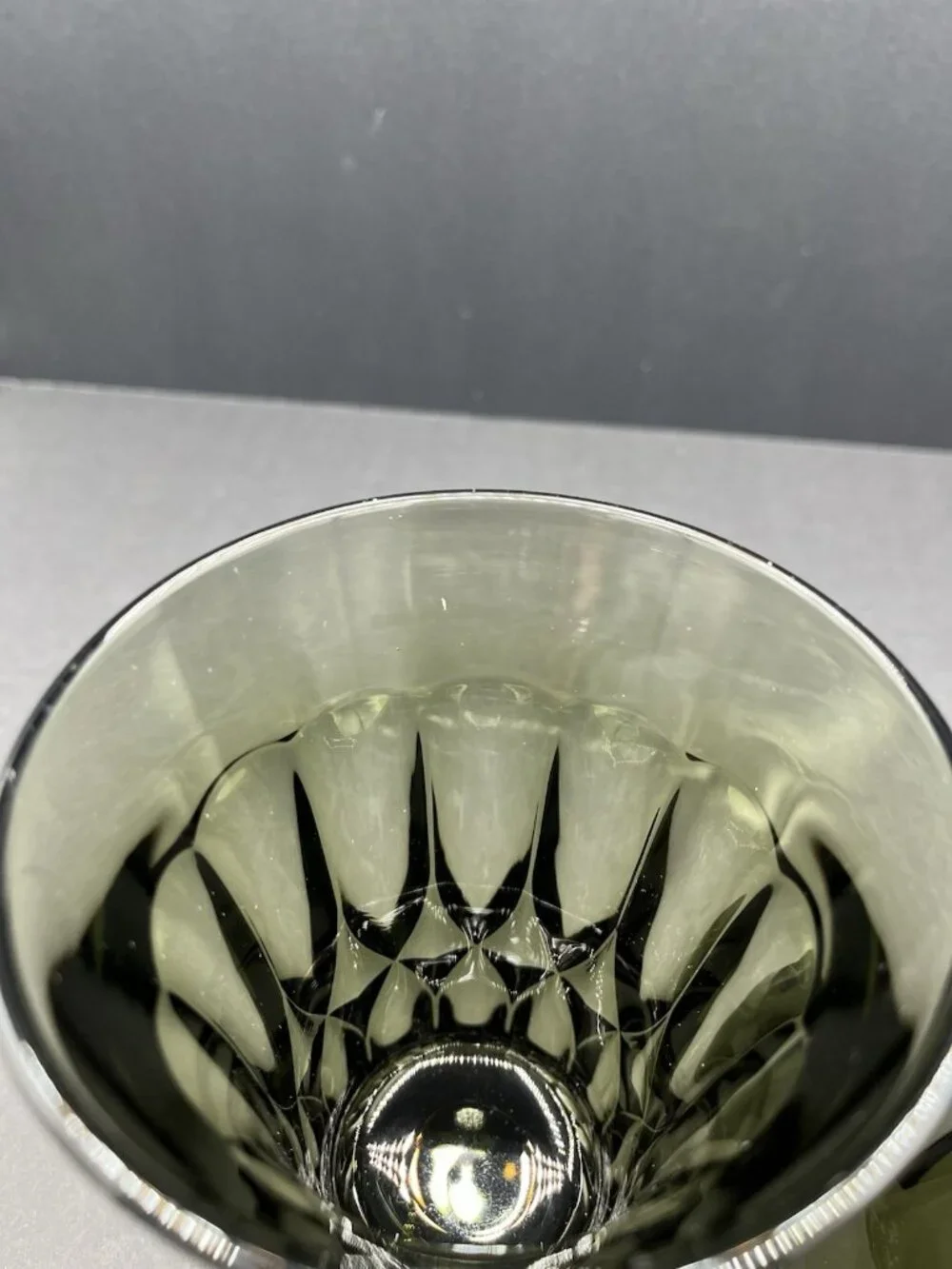 Vintage Noritake Perspective Smoky Olive Green Glass Tumblers Set of 2